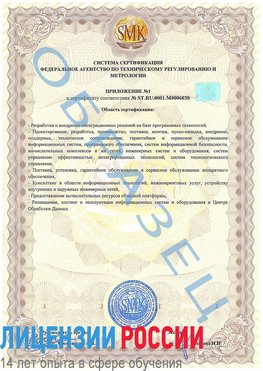 Образец сертификата соответствия (приложение) Лангепас Сертификат ISO 27001